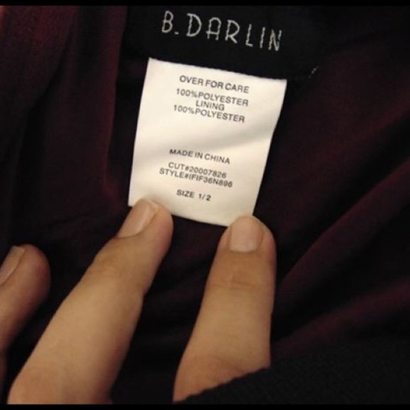 B Darlin Long Sleeves Dress Size 1/2 NWT - Picture 4 of 11